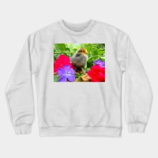 Buff Brahma with Flowers Crewneck Sweatshirt